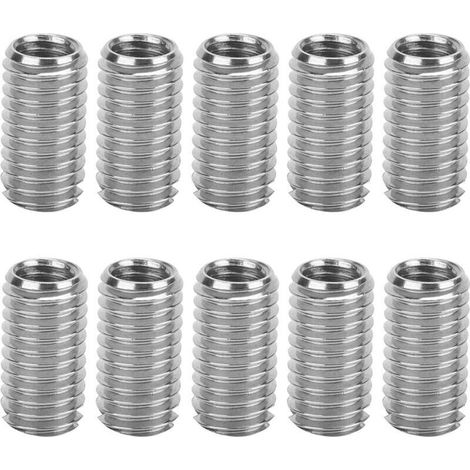 ,10pcs Intérieur M6 1.0 Extérieur M8 1.25 Lueur 15mm Inserts Filetés à Fente (1/4)