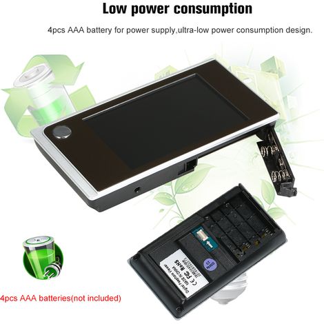Decdeal Caméra de porte numérique, écran couleur LCD de 3.5 pouces, œil de visionneuse de judas à 120 degrés (les piles ne sont pas incluses) (1/5)