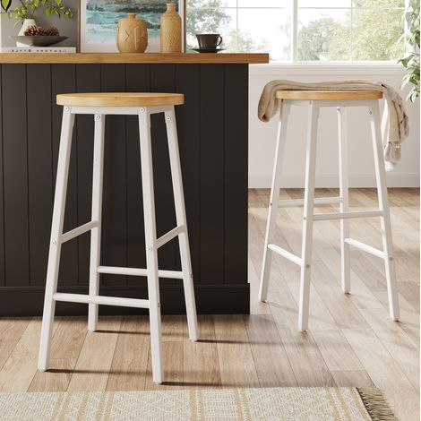 Set sedie da bar in MDF e metallo bianco OKMYHOME (1/5)
