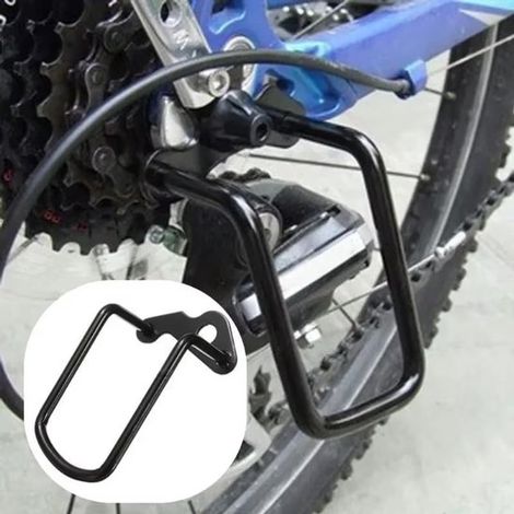 Protector de desviador trasero, Protector de desviador de bicicleta, Protección duradera de acero contra caídas, 1 pieza, Negro (1/5)