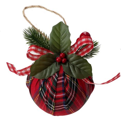 Kompakte, dekorative 6 cm große Weihnachtskugel aus Stoff für Zuhause, Partys, Geburtstage und Hochzeiten (1/2)