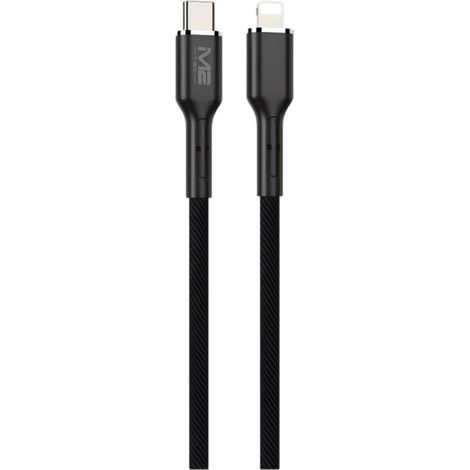 Câble USB-C vers Lightning M2 TEC, PD 27 W, 3 A, 1 m, câbles tressés, noir (1/2)