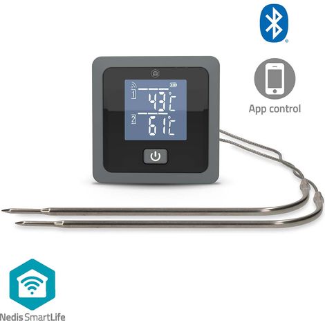 Termometro per carne Bluetooth, doppia sonda, controllo tramite app intelligente