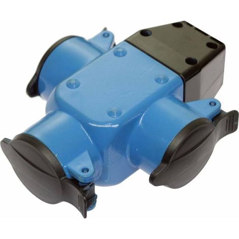 AS Schwabe 60057 3fach-Kupplung Gummi 230 V Blau IP44