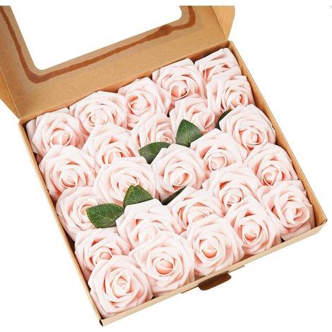 Künstliche Blumen, 25 Stück, künstliche Rosen in Styropor mit Stielen, geeignet für die Innendekoration, Brautsträuße, Gartendekoration usw. - Rose - Fei Yu (1/5)