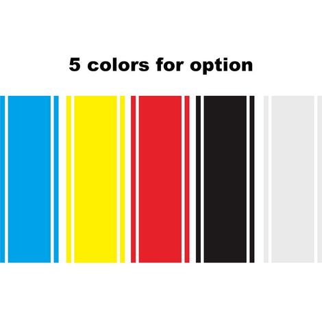 Yctze Sticker Autocollant Stripe Autocollant Automatique avec du Soleil de Matériau PVC Premium pour Décoration de Style Sport (Black) (1/5)