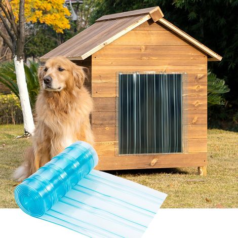 de rechange pour porte de chien - Rideau à bandes en plastique transparent 20 cm x 180 cm - Rideau à bandes en PVC pour porte de maison de chien DIY (1/5)