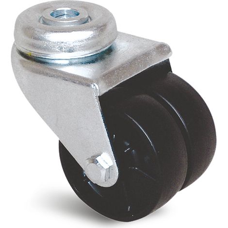 Roue double galet 50mm à œil trou 10mm pivotante - GUITEL HERVIEU - 860012
