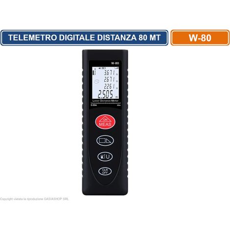 TELEMETRO MISURATORE METRO DIGITALE LASER 80MT DISTANZA LIVELLI MISURA DISPLAY LCD (1/2)