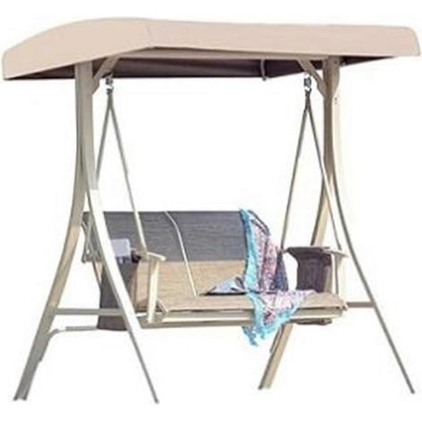 Toile de rechange pour balancelle, 191 x 120 x 20 cm, housse de rechange pour balancelle 3 places, toit de balancelle de jardin, toile imperméable pour balancelles de jardin et terrasses (C (1/5)