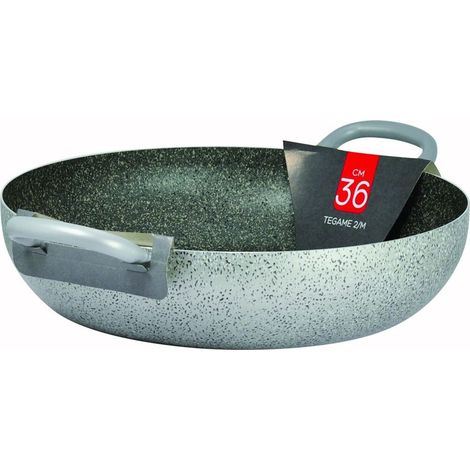 Panière En Aluminium No-stick Stock De 36 à 40 Cm Avec 2 Poignées De Tube -diamètre 36cm -