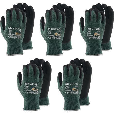ATG Schnittschutzhandschuhe ATG Maxiflex Cut Handschuhe Größe 9, schnitthemennde Arbeitshandschuhe L - 5 Paar