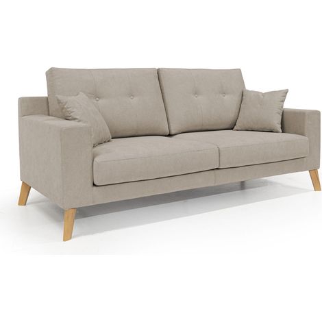 Danish Sofá moderno de tela suave e impermeable 146 cm Beige (1/5)