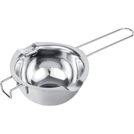 Fondant le chocolat - Fondoir en inox - Poêle Au Bain Marie - Pour sauce au chocolat - pour droitiers et gauchers - préparation de sauces ou plats aux œufs - Argent - Fondant - 400ml (1/5)
