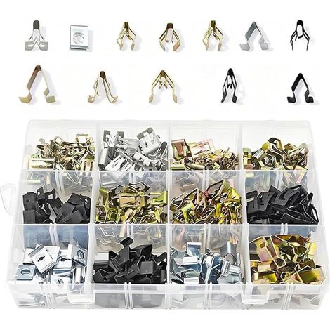 240er-Packung Kfz-Metall-Befestigungsclips, Kofferraumverkleidungs-Befestigungswinkel, universelle C-Clips für die Innenausstattung mit Box-Set zur Reparatur der meisten Fahrzeugteile (1/5)