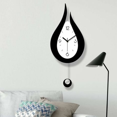 Xintang horloge murale silencieuse goutte d'eau pendule horloge design moderne style nordique salon horloge murale mode créative chambre horloge murale (1/5)