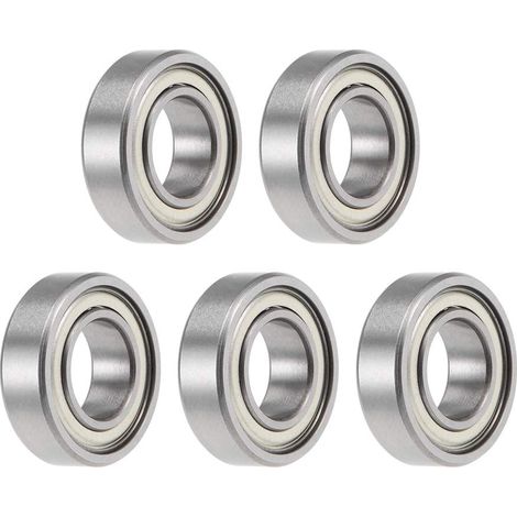 sourcing map MR2010ZZ Deep Groove Ball Bearings 10mm x 20mm x 6mm Double Shielded Chrome Steel P0(ABEC1) 5Pcs (1/4)