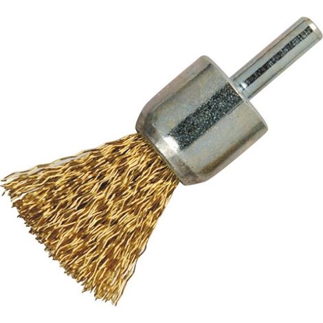 Brosse pinceau en fil acier ondulé Sitbrush - Diamètre 22 mm - tige 6 mm - sortie des fils 27 mm - Fil inox. - 0,30 mm