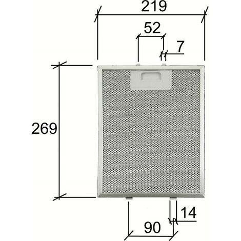ELICA / WHIRLPOOL 481248048083 1 FILTRO CAPPA METALLICO 269x219x9 mm F 241 (1/4)