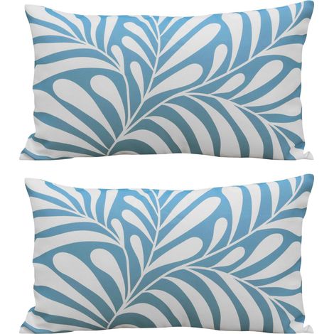 Lots de 2 coussins rectangulaire bleu ciel 50 x 30cm (1/4)