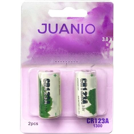 Lot de 2 Piles lithium type CR123A 3V compatibles CR123 / CR17335 / CR17345 - Juanio - (1/2)