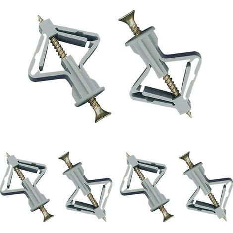 50 Pieces Plasterboard Wall Plugs, Wall Plugs with Screws for Plasterboard, Plaster and Hollow Wall Fixings