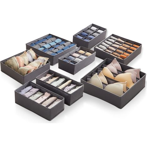Divisori Cassetti Set 8 Organizer Pieghevoli Per Armadio E Comò