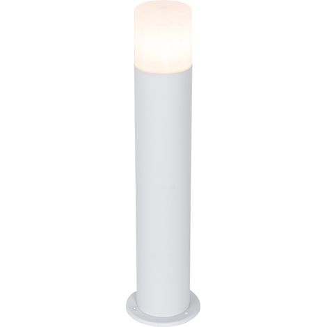 QAZQA Moderno Lámpara de exterior de pie blanca pantalla opal 50 cm - Odense Aluminio /Plástico Alargada Adecuado para LED Max. 1 x 15 Watt