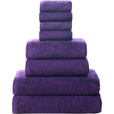8-teiliges Handtuchset – 100 % Baumwolle, 500 g/m² – 2 Badetücher, 2 WC-Handtücher, 4 Bidet-Handtücher – weich und saugfähig – Badezimmer (1/5)