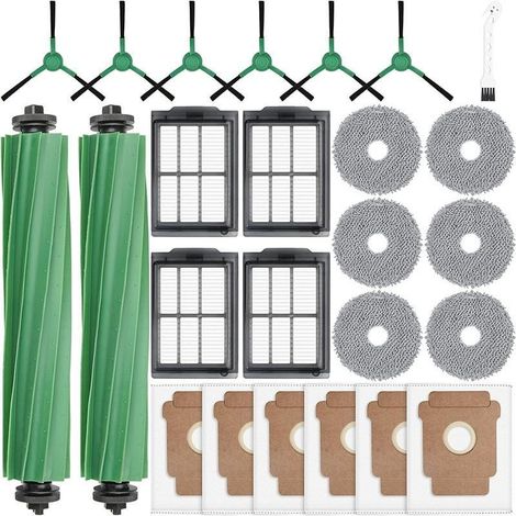Accessoires pour aspirateur combiné iRobot Roomba 405/505 : 2 têtes de brosse rotatives, 6 sacs à poussière, 6 chiffons de nettoyage, 4 filtres HEPA, 6 brosses latérales (1/4)