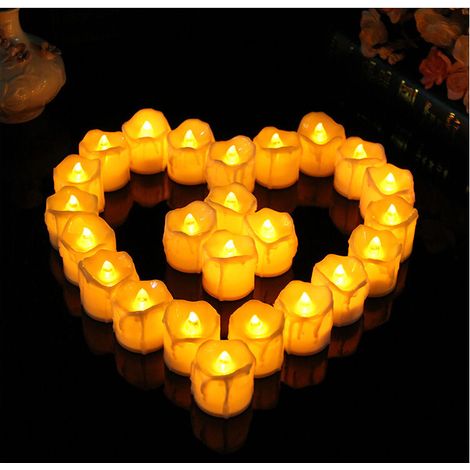 LED Candles, Realistic Flameless Wax Candles with Timer and Batteries Included, Perfect for Wedding, Party, Christmas [24 Pack/Warm White, 3.6 x 4.3 cm]