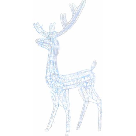 Renne de décoration de Noël,Décorations festives Acrylique 140 LED blanc froid 120 cm CFW80599 (1/5)