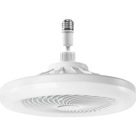 Ventilateur de plafond avec lumière intégrée 50W LED lumière ventilateur de plafond encastré tête universelle Blanc-Olive (1/2)