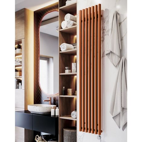 Terma Rolo Room E Vertical Single Panel Electric Radiator Copper 1800 x 370mm (1/5)