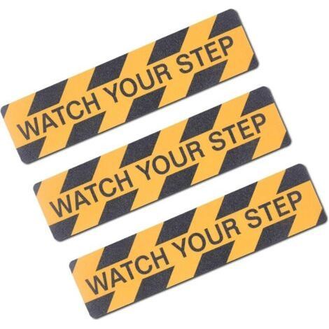 Yellow Black, Adhesive Anti-Slip Tape for Stairs, 15cm60cm 3pcs, Safety Adhesive Tape, Yellow Black Anti-Slip Adhesive Tape, Warning Tapes, Safety Marking (1/5)