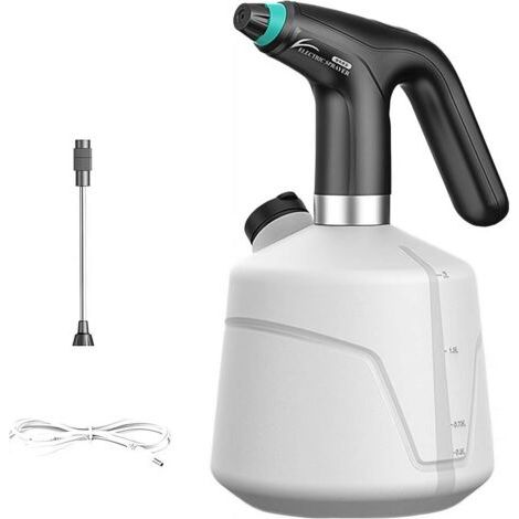 Arrosoir automatique grande capacité de 2 litres avec tube d'extension et batterie longue durée, idéal pour le jardinage, l'arrosage des plantes, le nettoyage de la voiture et de la maison, noir (1/5)