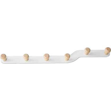 Porte-manteau mural en bois, style minimaliste, avec crochets, fixation pour porte ou entrée/chambre. Gain de place. Installation sans perçage. Matériau robuste et durable. (1/5)