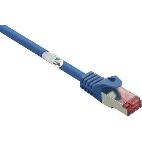 Renkforce RF-4981664 RJ45 Câble réseau, câble patch CAT 6 S/FTP 2.00 m bleu avec cliquet d'encastrement, contacts dorés, ignifuge 1 pc(s) W076252 (1/5)
