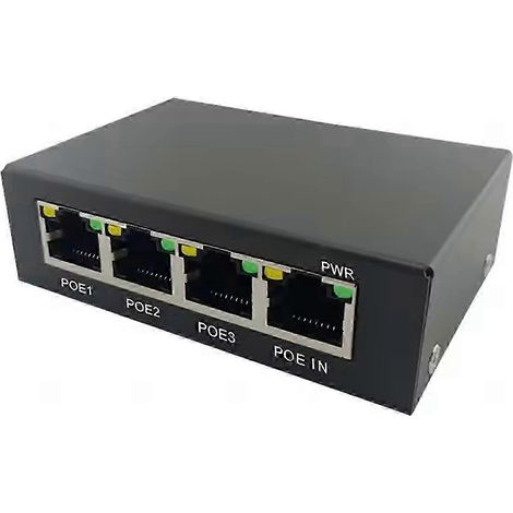 Répéteur PoE Gigabit 100/1000M 4 ports - pour switch réseau et NVR (1/5)