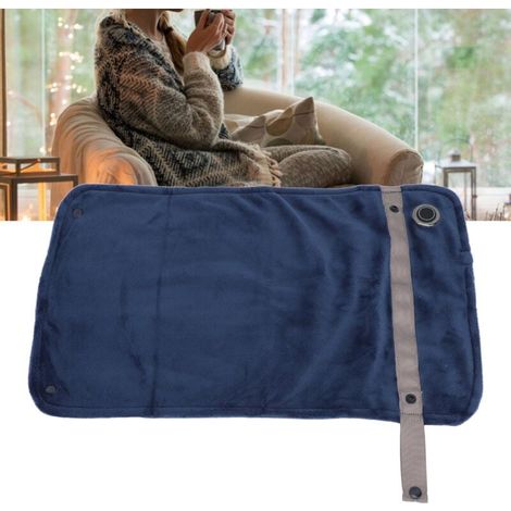 Coperta riscaldata USB con controllo della temperatura, coperta elettrica multifunzionale, calda e confortevole, per casa e ufficio, blu navy (1/5)