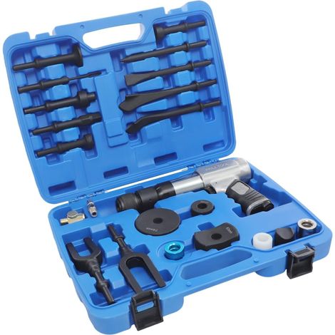Kit marteau burineur à air comprimé, vibro multi-usages - Marteau burineur à air comprimé avec mallette à outils - Pour l'entretien automobile - 40,5 x 30 x 9 cm (1/5)