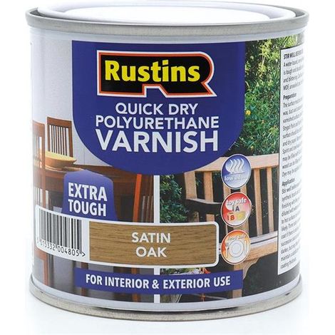 Rustins PSOAW250 Quick Dry Polyurethane Varnish Satin Oak 250ml PSOAW250 RUS4077