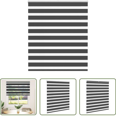 vidaXL Sonnenschutz - Doppelrollo Schwarz 135x150 cm Stoffbreite 130,9 cm Polyester (1/5)