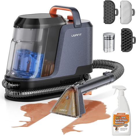 Shampouineuse Canape pour Élimine taches et odeurs, Aspiration 850W Rapide et Facile, Extracteur de poils, Léger et portable, Solution de nettoyage (1/5)