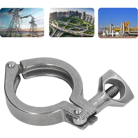 Colliers de serrage sanitaires en acier inoxydable, raccords rapides, clips de fixation pour tuyaux d'eau épaissis en acier inoxydable 304, colliers de serrage triples robustes à une seule broche en a (1/5)