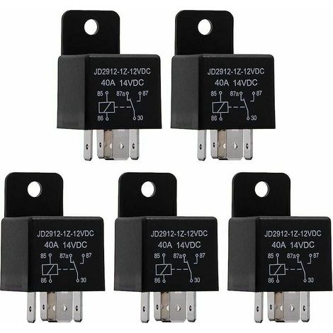 Relais Electromagnetique - 12 V CC - 40 A - 5 Broches - SPDT - Para Sistema Automotriz - Lote De 5 (1/5)