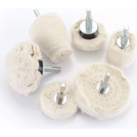 6pcs i Tampon de polissa Roue de Polissage Kit Polissage Roue Conique/cylindrique//Mushroom/T-Shaped Wheel Grinding Head Avec 1/4 'poignée pour métal Aluminium, acier inoxydabl (1/5)