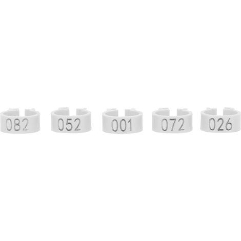 Bague à numéros 001-100 pour pigeons, anneau réutilisable pour identifier la volaille, accessoire avicole blanc (1/5)