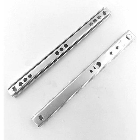 Lot de 2 glissières de tiroir à roulement à billes en acier laminé à froid, 342 (33 cm) x 17 mm (l) (1/5)