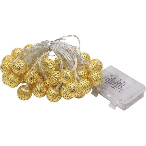 décoration de Noël Guirlande lumineuse de Noël, de Pâques, d'Halloween, de boules marocaines creuses en fer, guirlande lumineuse décorative. cadeau de Noël (1/5)